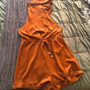 Suede brown romper - rarely used